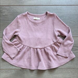 Grayson Collective Long Sleeve Pink Peplum Top 3T